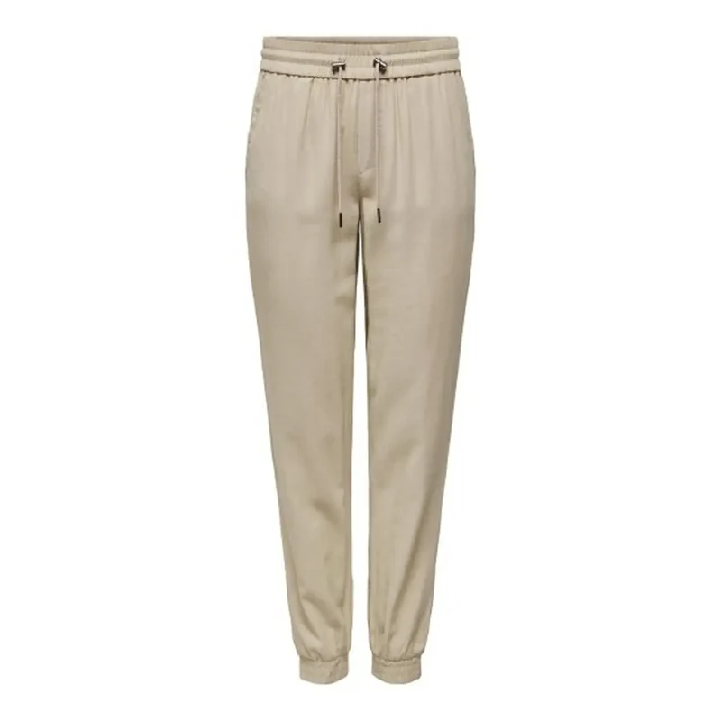 Pantalon en viscose beige pour femmes à dentelle, printemps-été