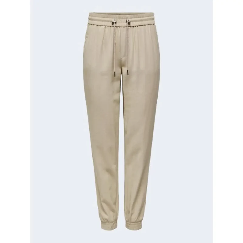 Pantalon en viscose beige pour femmes à dentelle, printemps-été