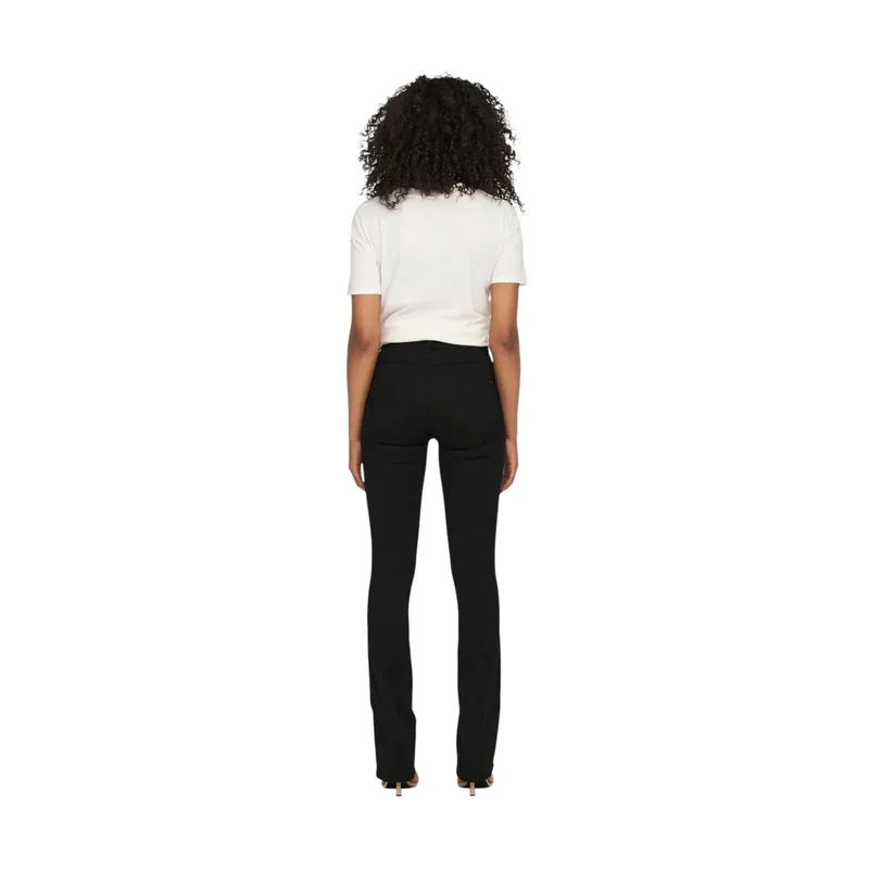 Pantalon pour femmes en coton noir mélangé, avec poches