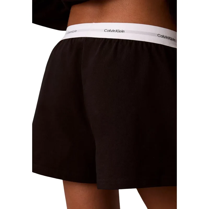 Shorts en coton pour femmes Calvin Klein, noir, avec logo