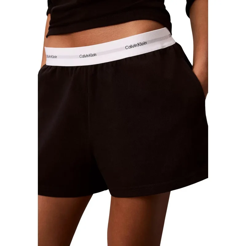 Shorts en coton pour femmes Calvin Klein, noir, avec logo