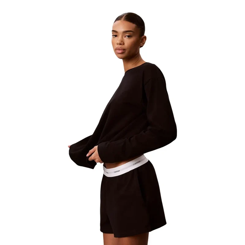 Shorts en coton pour femmes Calvin Klein, noir, avec logo