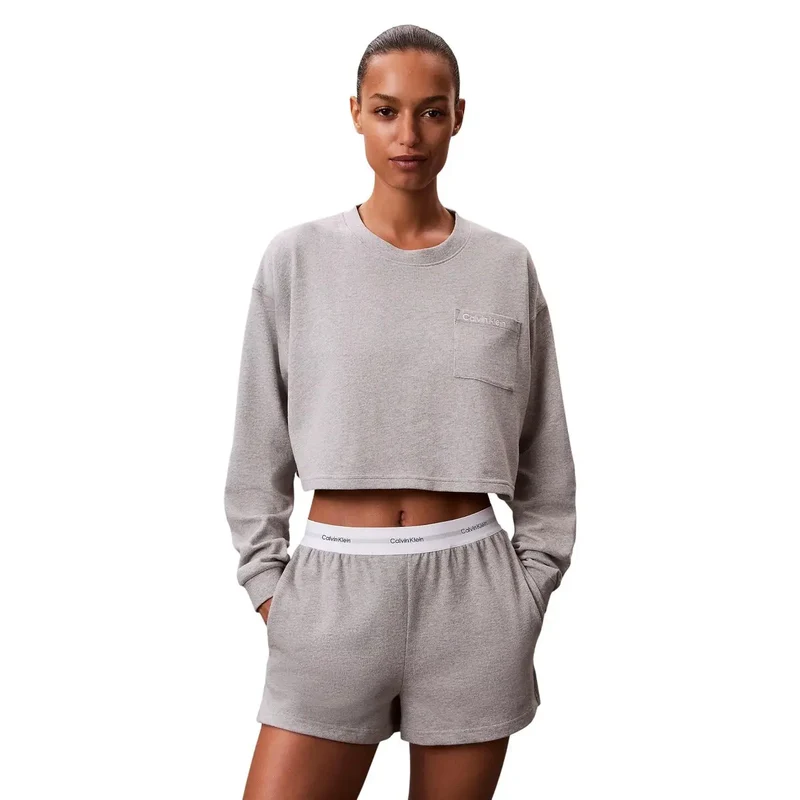 Shorts en coton pour femmes Calvin Klein, noir, avec logo