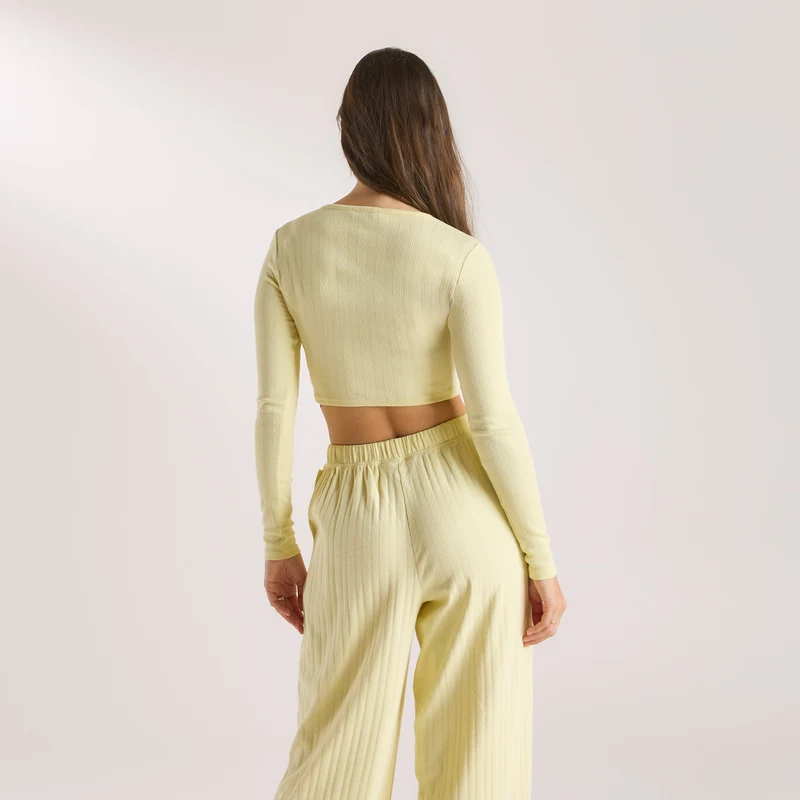 Gilet en Pointelle - Bouton d'or