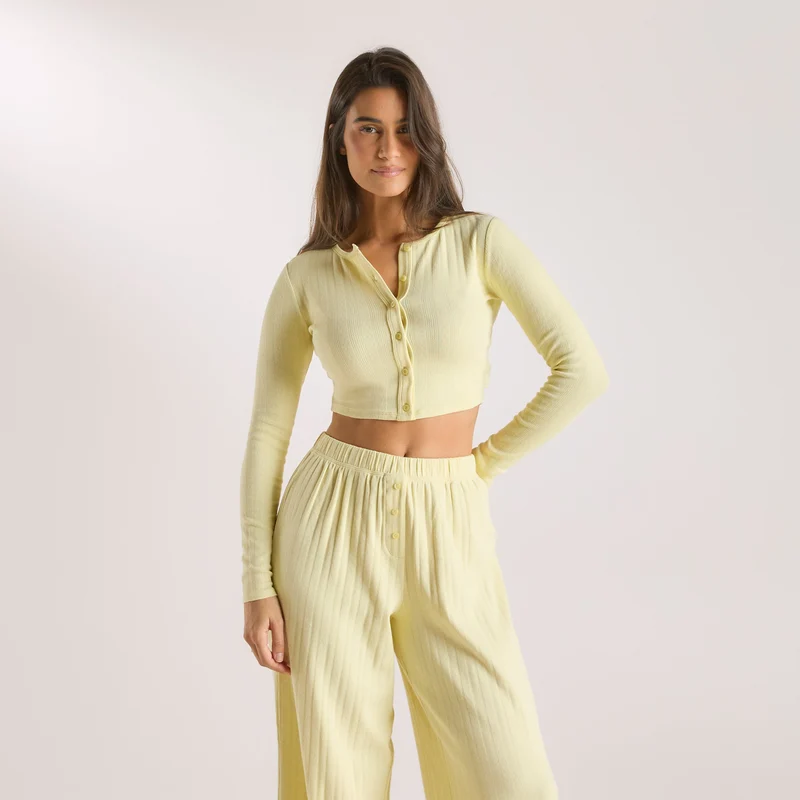 Gilet en Pointelle - Bouton d'or