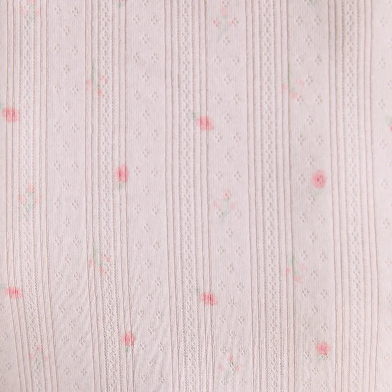 Haut de Pyjama en Pointelle - Rose Floral