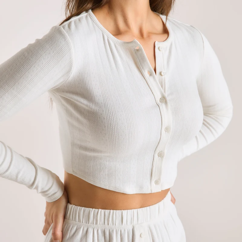 Gilet en Pointelle - Crème