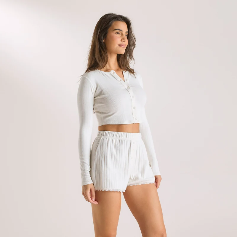 Gilet en Pointelle - Crème
