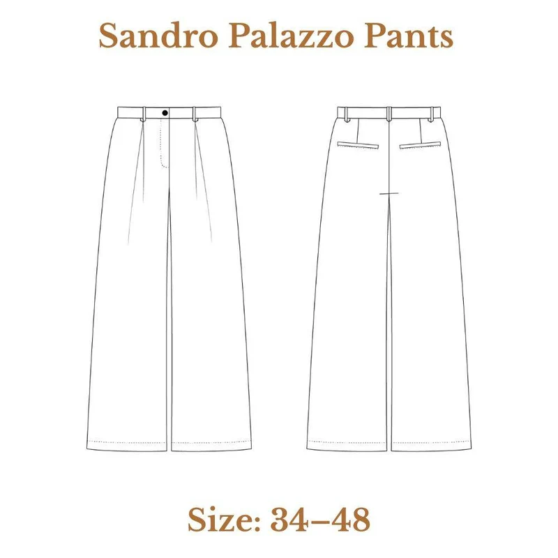 PATRON DE COUTURE PDF | Pantalon Palazzo Sandro | Cha'Coud | FRANÇAIS SEULEMENT
