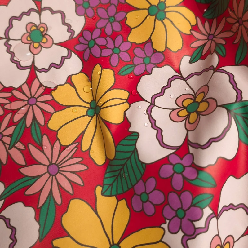 Tissu imperméable | Imprimé floral rétro | Certifié OEKO-TEX®