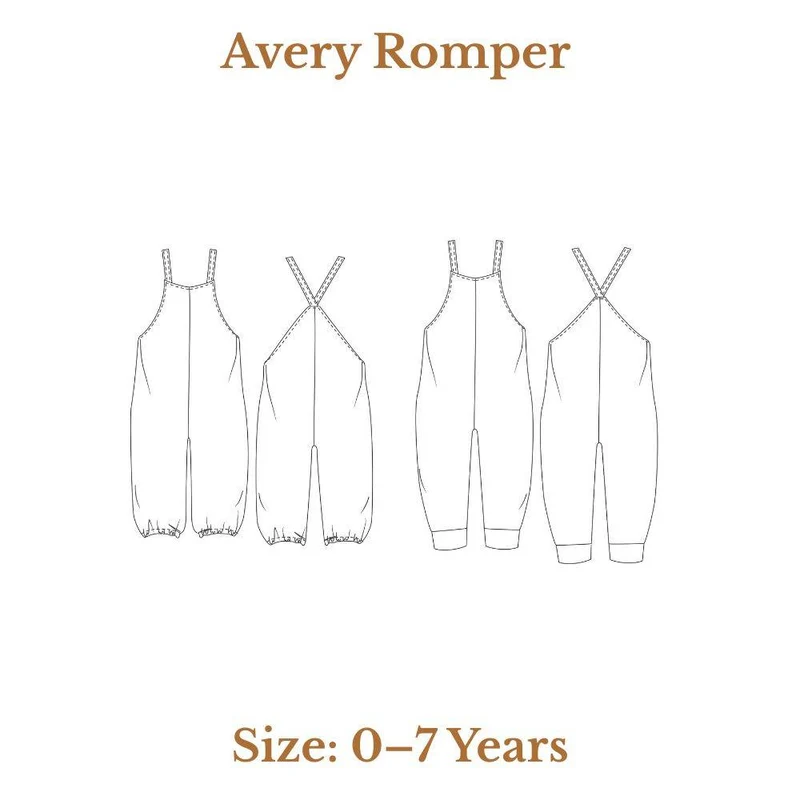 PATRON DE COUTURE PDF | Barboteuse Avery | Pattern Paper Scissors | UNISEXE