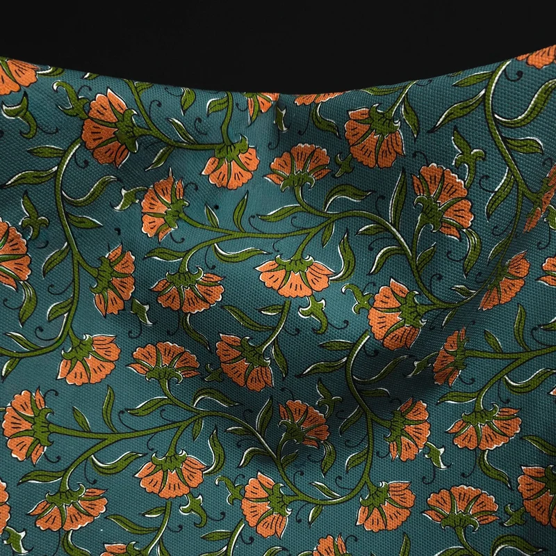 Canevas 100 % coton | Jardin Block Print | Exclusivité Les Tissées
