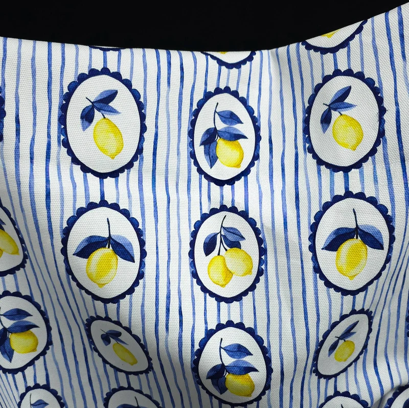 Canevas 100 % coton | Médaillons de citrons d'Amalfi | Exclusivité Les Tissées
