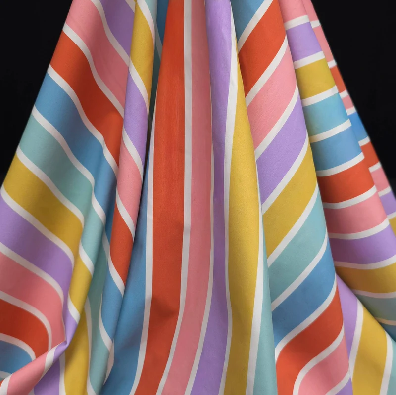 Tissu maillot de bain extensible dans les 4 sens | Rayures sorbet | Pastel et blanc | Exclusivité Les Tissées