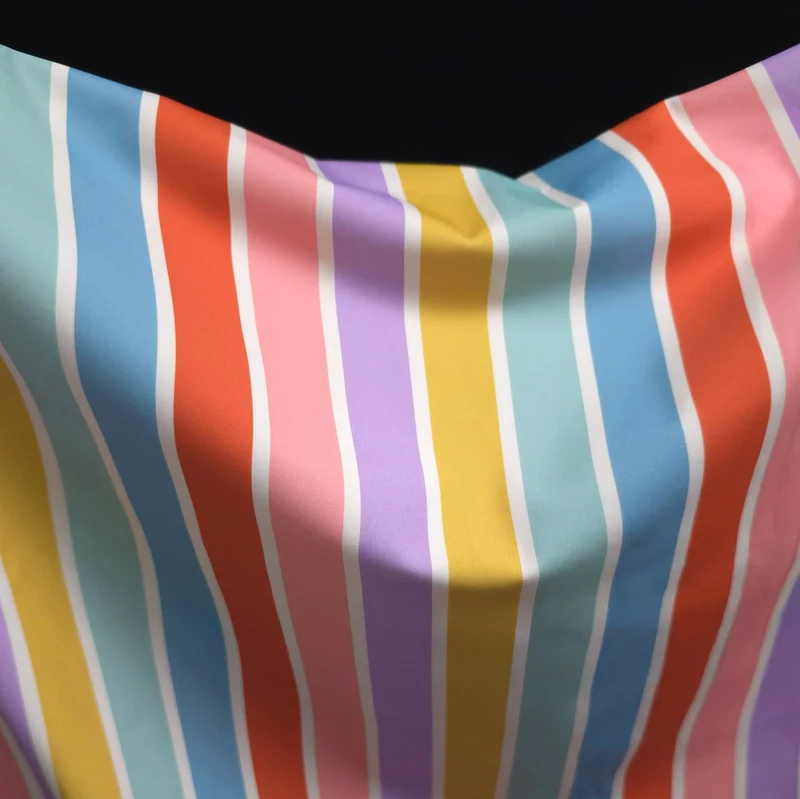 Tissu maillot de bain extensible dans les 4 sens | Rayures sorbet | Pastel et blanc | Exclusivité Les Tissées