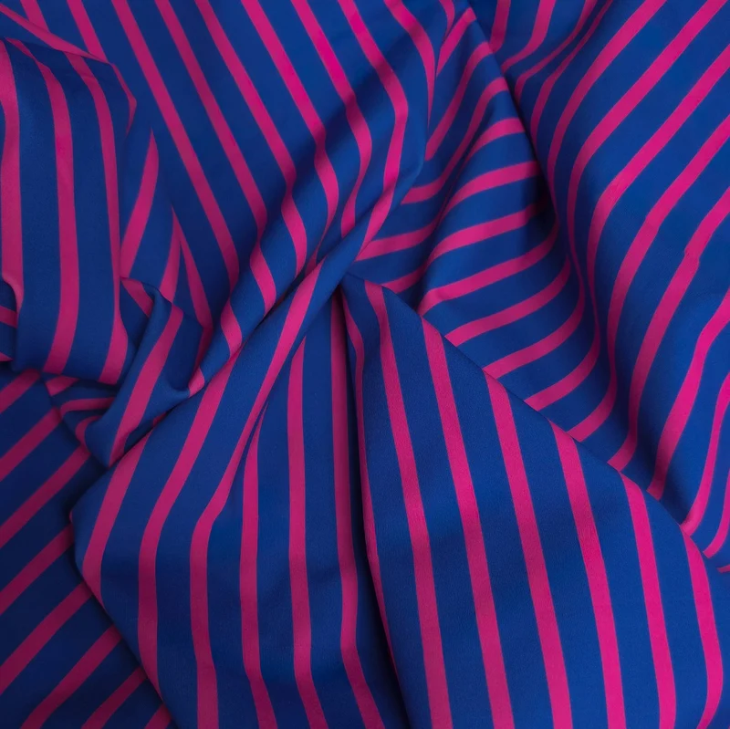Tissu maillot de bain extensible dans les 4 sens | Cabana Club | Bleu et rose | Exclusivité Les Tissées