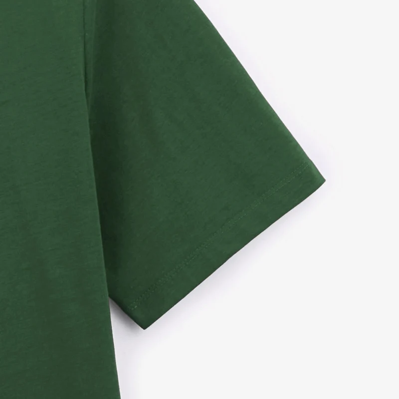 T-shirt col rond Théo en coton vert militaire