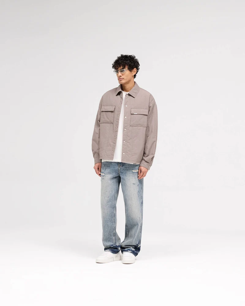 Quilted Overshirt - Mid Grey