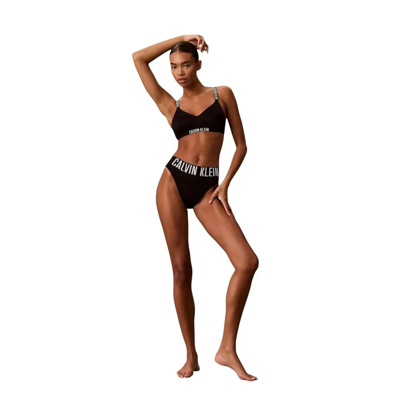Calvin Klein pour femmes soutien-gorge bandeau légèrement doublé noir en polyester