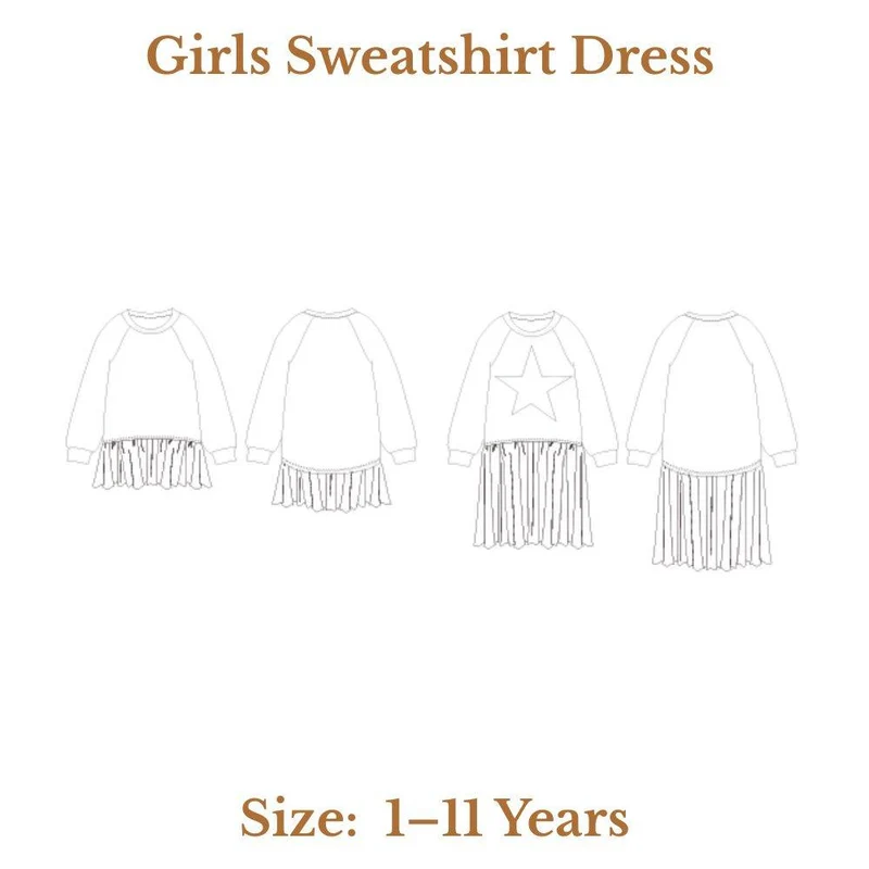 PATRON DE COUTURE PDF | Robe en coton ouaté pour fille | Pattern Paper Scissors