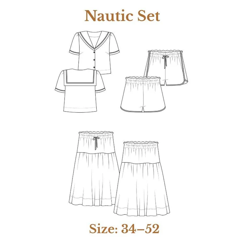 PATRON DE COUTURE PDF | Ensemble Nautic | Pauline Alice | TRILINGUE (FR/EN/ES)