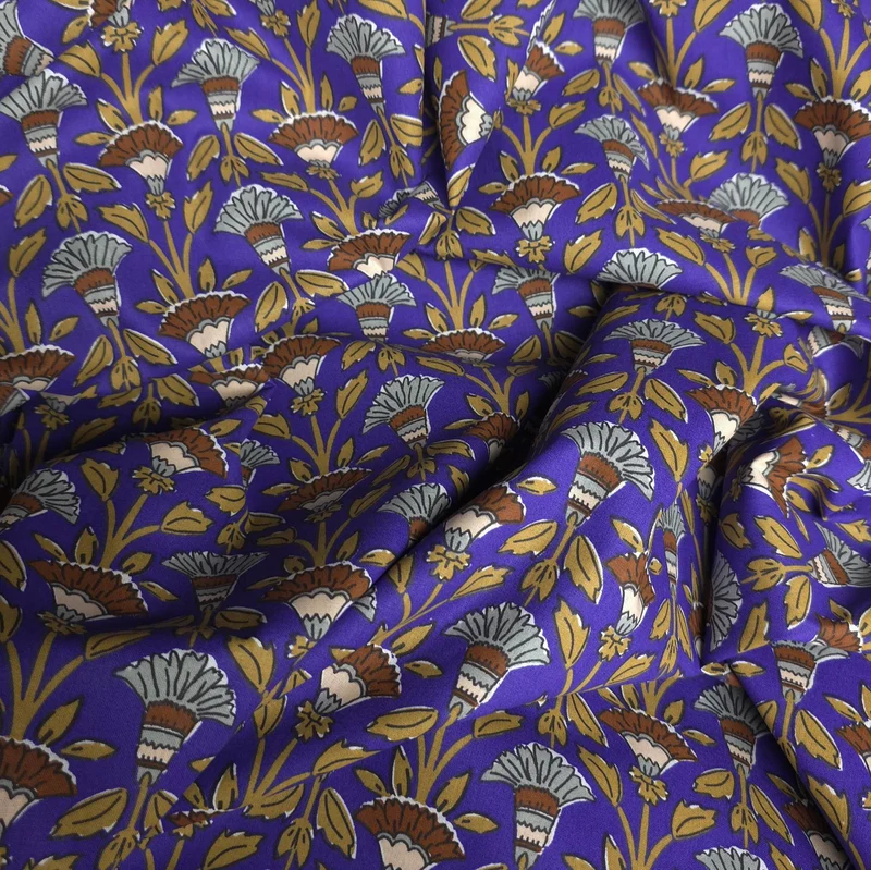 Coton Enduit | Kantha Floral Violet | Oeko-Tex