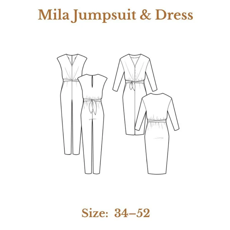 PATRON DE COUTURE PDF | Combinaison et Robe Mila | Pauline Alice | TRILINGUE (FR/EN/ES)