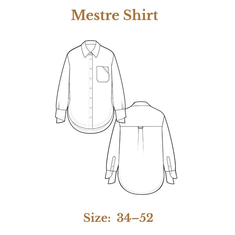 PATRON DE COUTURE PDF | Chemise Mestre | Pauline Alice | TRILINGUE (FR/EN/ES)