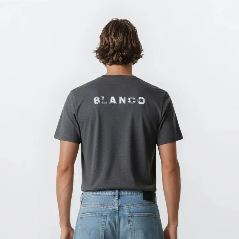 T-shirt manches courtes gris anthracite imprimé dos