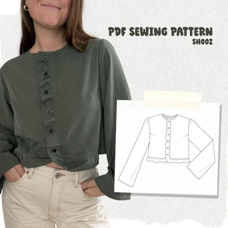 PATRON DE COUTURE PDF | Chemise courte SH002 | The Form Edit | BILINGUE (FR/EN)