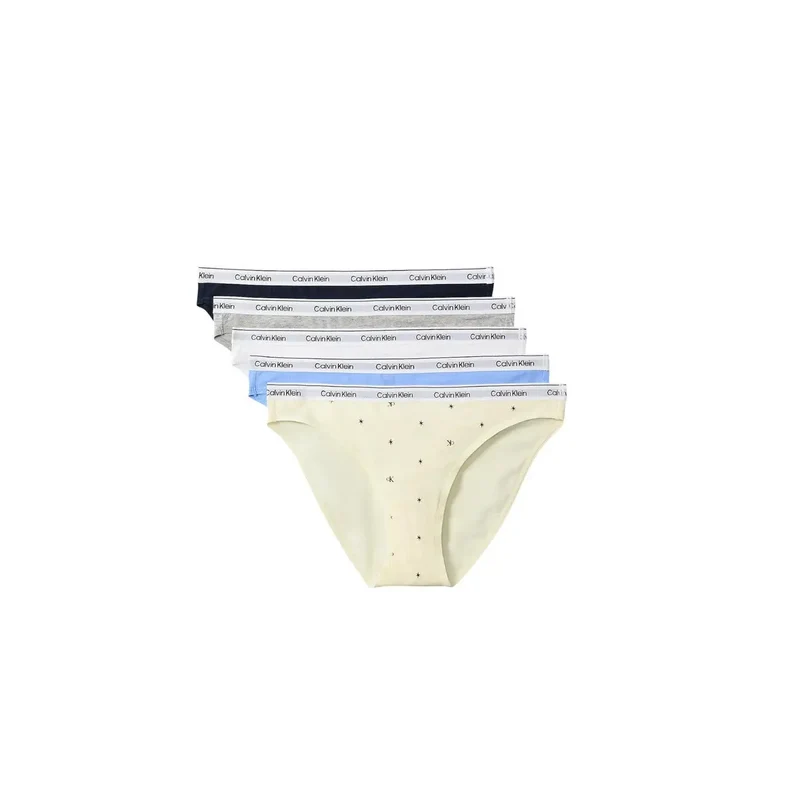 Lot de 5 culottes de bikini pour femmes Calvin Klein en coton gris
