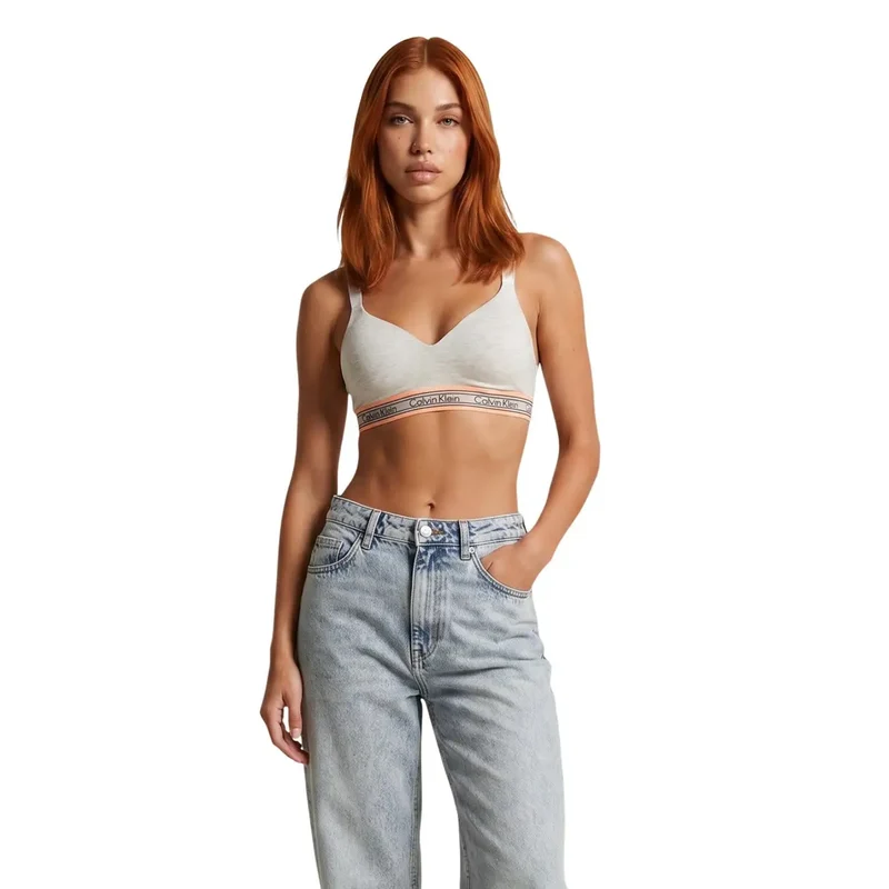 Soutien-gorge léger Calvin Klein pour femmes, blanc, en coton modal extensible