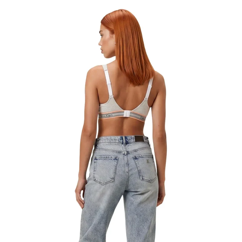 Soutien-gorge léger Calvin Klein pour femmes, blanc, en coton modal extensible