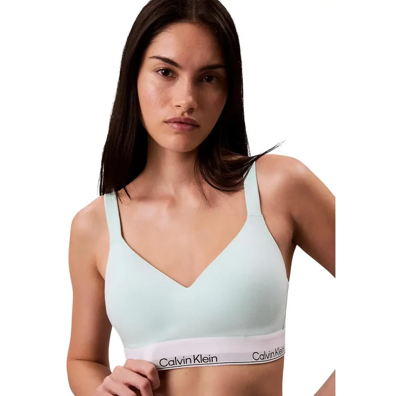 Soutien-gorge léger Calvin Klein pour femmes, blanc, en coton modal extensible