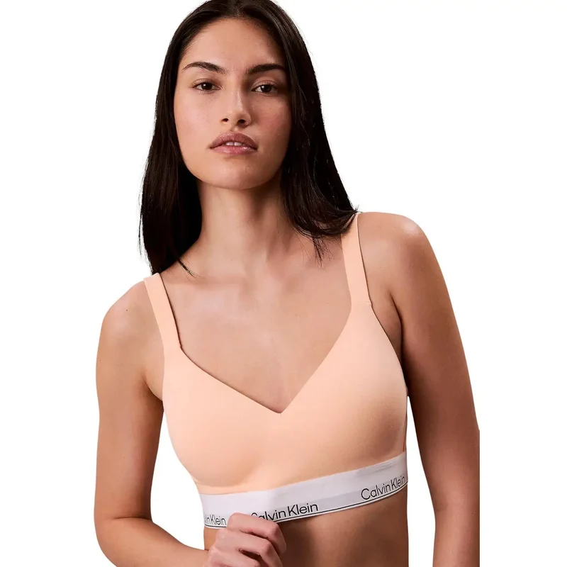 Soutien-gorge léger Calvin Klein pour femmes, blanc, en coton modal extensible
