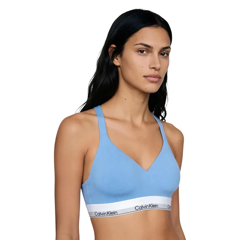 Soutien-gorge léger Calvin Klein pour femmes, blanc, en coton modal extensible