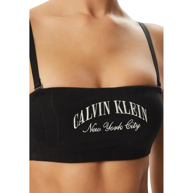 Calvin Klein pour femmes, bandeau bandeau sans couture légèrement rembourré, coton noir