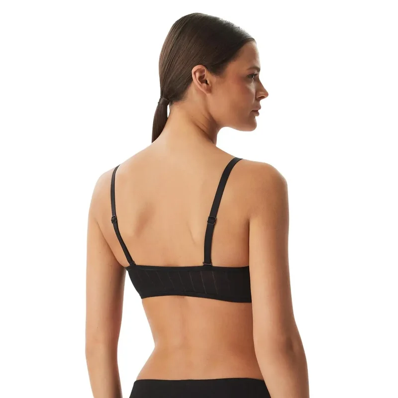 Calvin Klein pour femmes, bandeau bandeau sans couture légèrement rembourré, coton noir