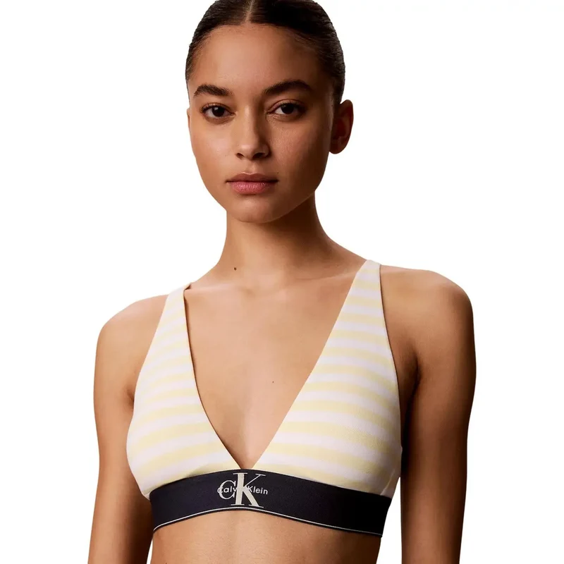 Calvin Klein Lingerie pour femmes Triangle légèrement rembourré Blanc en coton