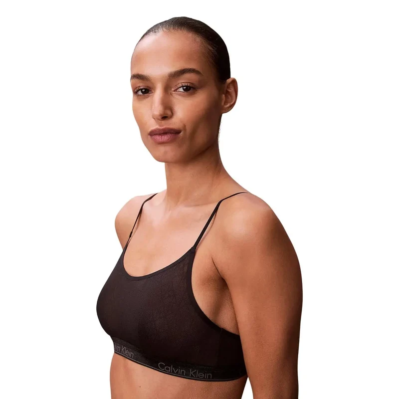Soutien-gorge bralette pour femmes Calvin Klein sans armatures gris en coton-modal