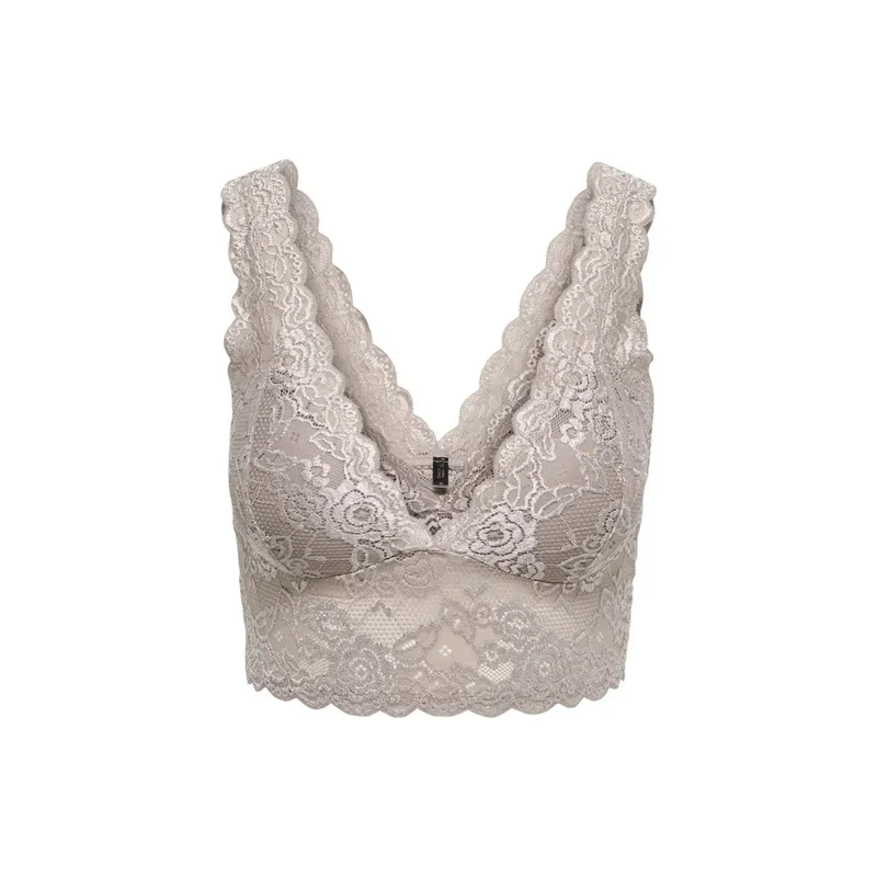 Sous-vêtements pour femmes uniquement ONLCHLOE en dentelle grise en polyester à bretelles