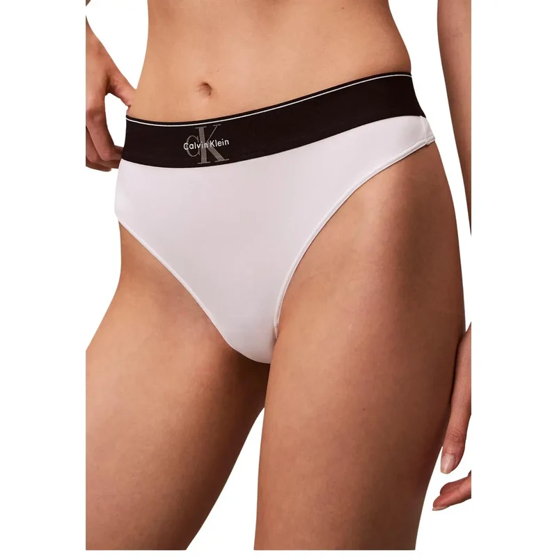 Sous-vêtements pour femmes Calvin Klein en polyester blanc, tanga