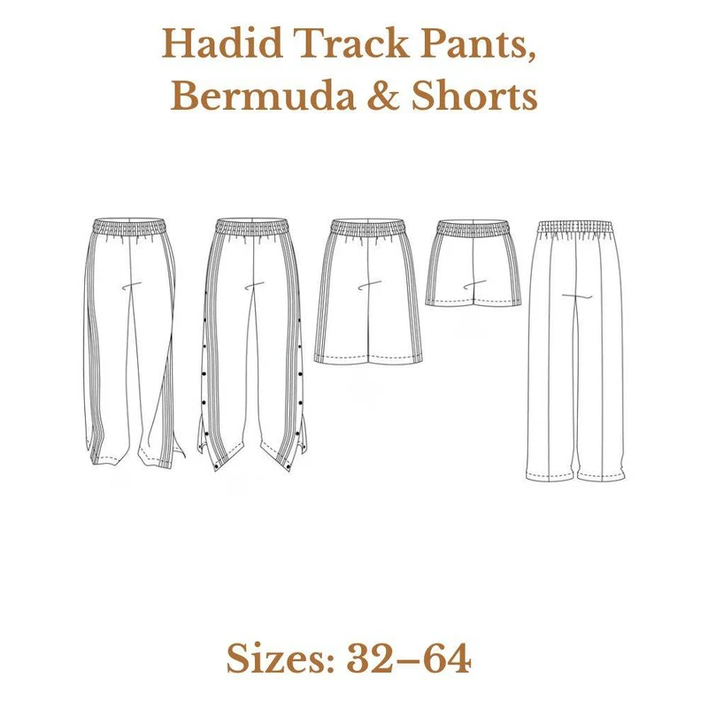 PATRON DE COUTURE PDF | Pantalon de survêtement, bermuda et short Hadid | Ready to Sew | TRILINGUE (FR / EN / ES)
