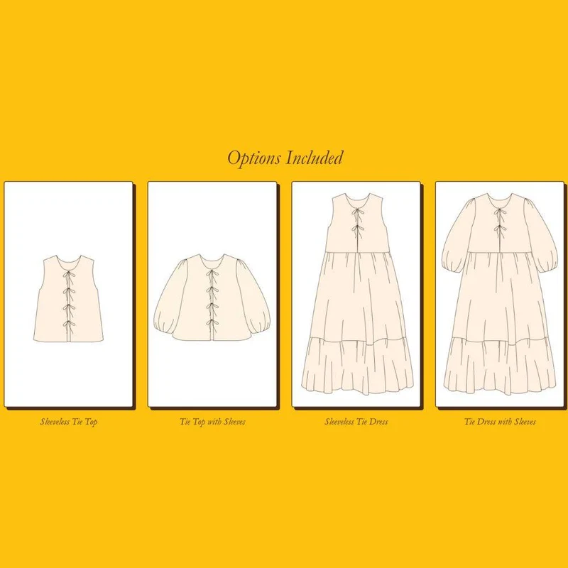 Patron de couture PDF | Haut et robe Syd à nouer | Syd Graham