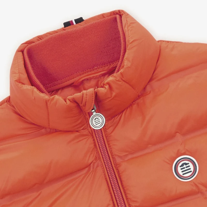 Doudoune Piumino garçon sans manches orange cuivre