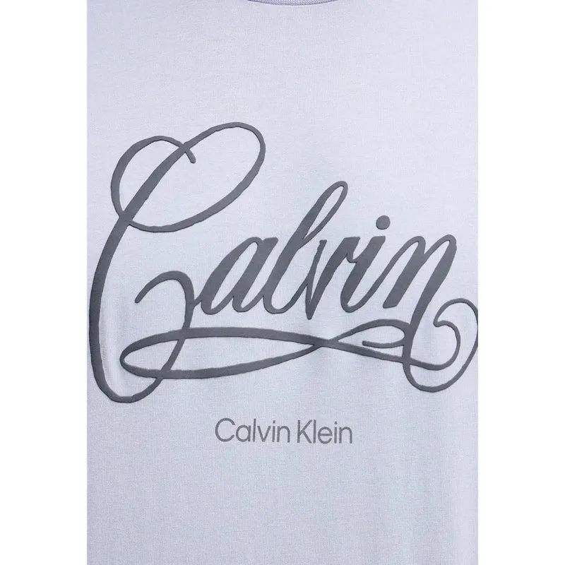 T-shirt pour Hommes Calvin Klein Jeans Bleu Coton Col Rond Taille S