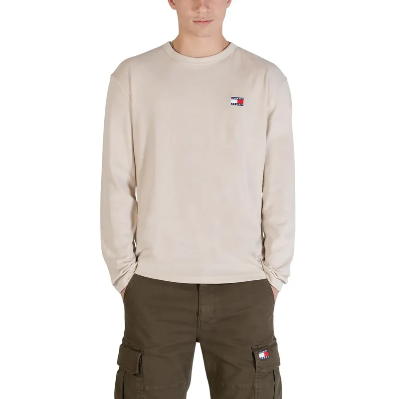 T-shirt pour Hommes Tommy Hilfiger Jeans Beige Coton Biologique Taille S
