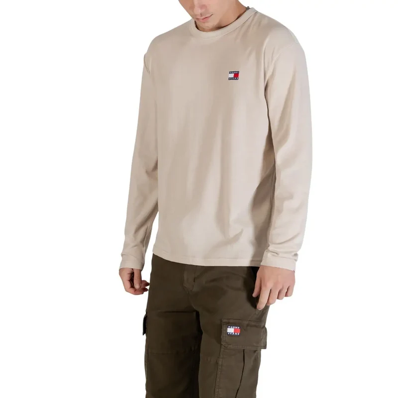 T-shirt pour Hommes Tommy Hilfiger Jeans Beige Coton Biologique Taille S