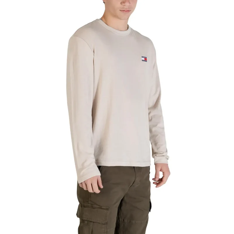 T-shirt pour Hommes Tommy Hilfiger Jeans Beige Coton Biologique Taille S