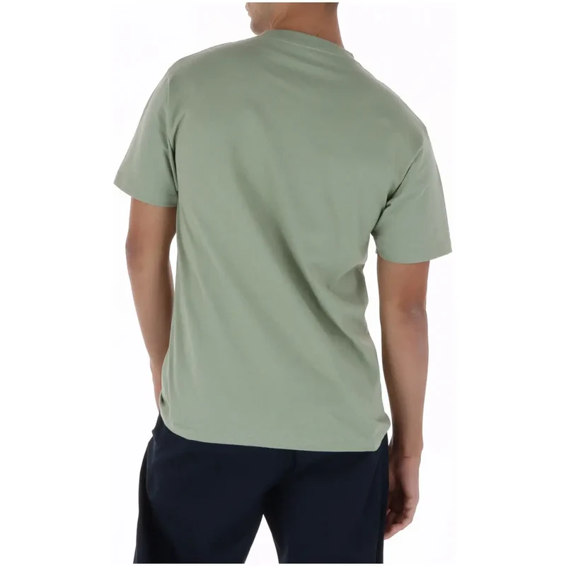T-shirt pour Hommes Vans Vert Col Rond 100% Coton Manches Courtes